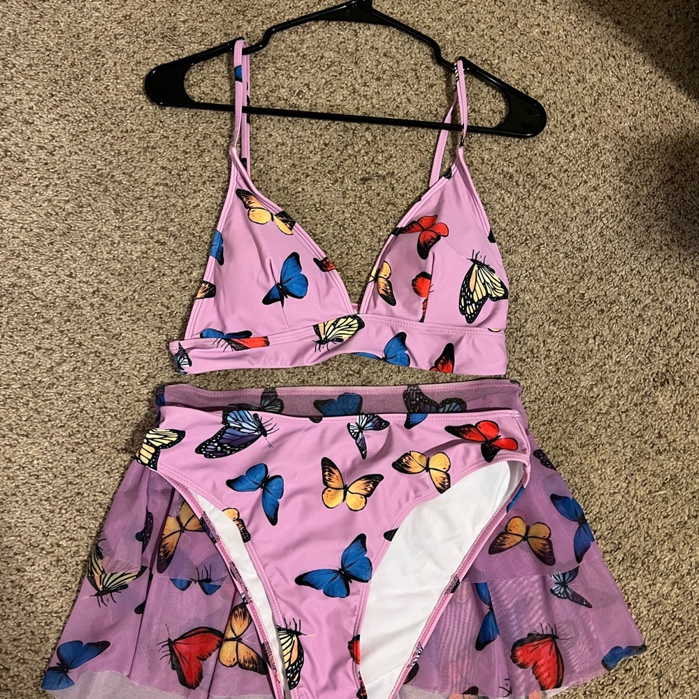 Lavender butterfly bikini set